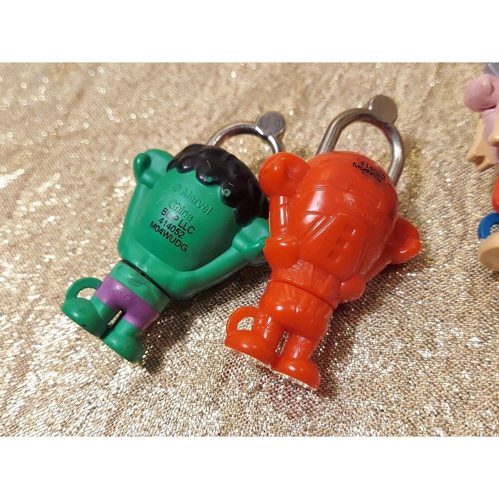 Lot Of 4 Marvel Backpack Keychain Mini Locks Thor Iron Man Wolverine Hulk - Picture 10 of 11